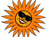 Coloring page Sun with sunglasses painted byegidijus
