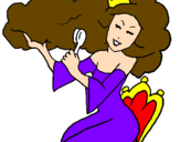 Coloring page Princess brushing her hair painted byarantxa girl