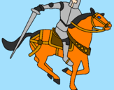 Coloring page Knight on horseback IV painted bySydney