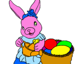 Coloring page Easter bunny with watering can painted bykevin .s. emmanuel