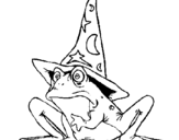 Coloring page Magician turned into a frog painted byMichael