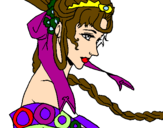 Coloring page Chinese princess painted bySarah  Salome Fechner