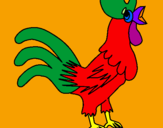 Coloring page Cock painted byEmma Chiara