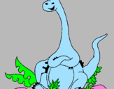 Coloring page Seated Diplodocus  painted bymaxi