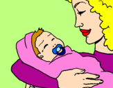 Coloring page Mother and daughter II painted byEmme