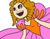 Coloring page Cheerful princess painted byHannah