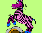 Coloring page Zebra jumping over rocks painted byMichelle