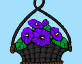 Coloring page Basket of flowers painted byanna rose