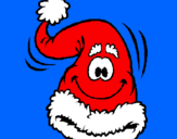 Coloring page Father Christmas hat painted byjasmine
