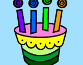 Coloring page Cake with candles painted byDANIRLLS CORTES R