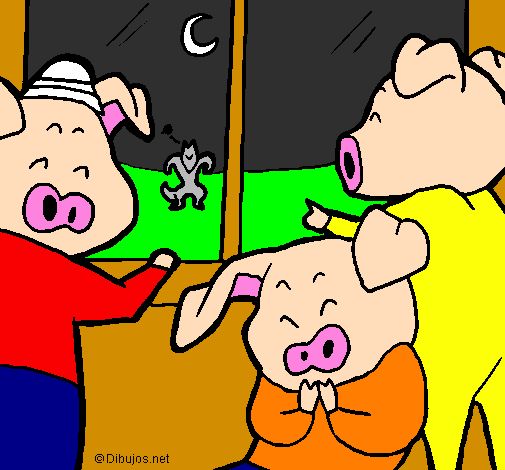 Coloring page Three little pigs 13 painted byviolet