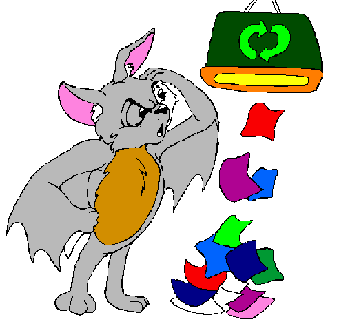 Coloring page Bat recycling painted byivann