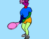 Coloring page Female tennis player painted byMATHEUS