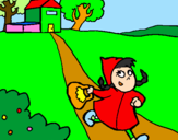 Coloring page Little red riding hood 3 painted bymin