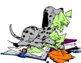 Coloring page Naughty dalmatian painted bykass