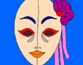 Coloring page Italian mask painted byashley