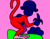 Coloring page Monkey painted byBecca4