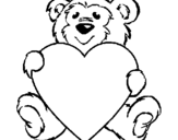 Coloring page Bear in love painted byyuan
