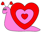Coloring page Heart snail painted bymimi