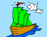 Coloring page Sailing boat painted byharryboo