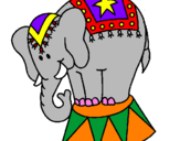 Coloring page Performing elephant painted byEleanor Elephant