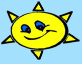 Coloring page Smiling sun painted byanna