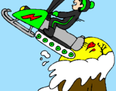 Coloring page Snowmobile jump painted bymichael