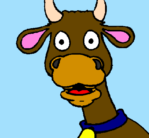 Coloring page Surprised cow painted byShiane