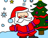 Coloring page Santa Claus painted bylife