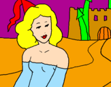 Coloring page Princess and castle painted bypatricia