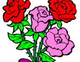 Coloring page Bunch of roses painted bychristin