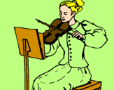 Coloring page Female violinist painted byMarga