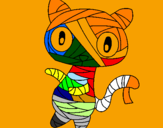 Coloring page Doodle the cat mummy painted byolljvi