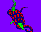 Coloring page Anaconda and caiman painted bysol