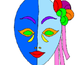 Coloring page Italian mask painted bynicolette