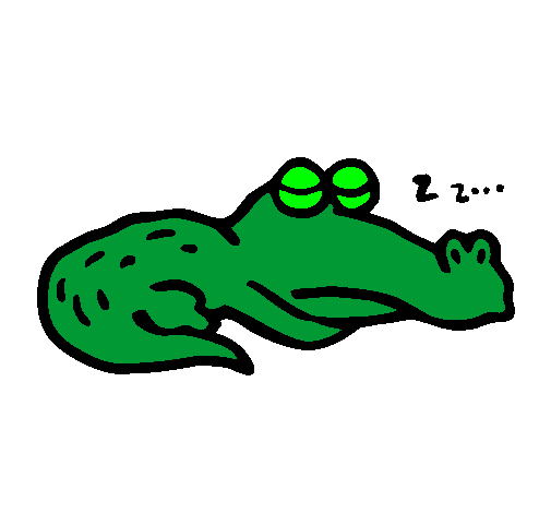 Coloring page Sleeping crocodile painted bylucky189