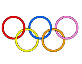 Coloring page Olympic rings painted bynapo