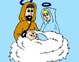 Coloring page Nativity painted byMarga