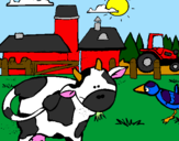 Coloring page Cow on the farm painted byShiane