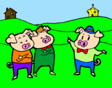 Coloring page Three little pigs 5 painted byEvan Burns