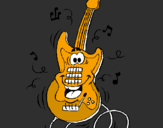 Coloring page Electric guitar painted byfred