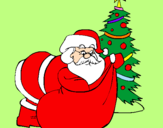 Coloring page Santa Claus delivering presents painted byMargarita