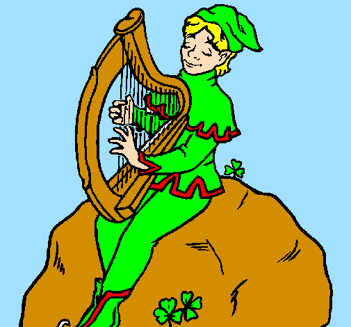 Elf playing the harp