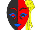 Coloring page Italian mask painted bykelly
