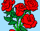 Coloring page Bunch of roses painted bysheryl