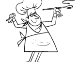 Coloring page Cook II painted byezel