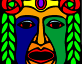 Coloring page Maya  Mask painted byarran