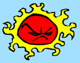 Coloring page Angry sun painted byrafael