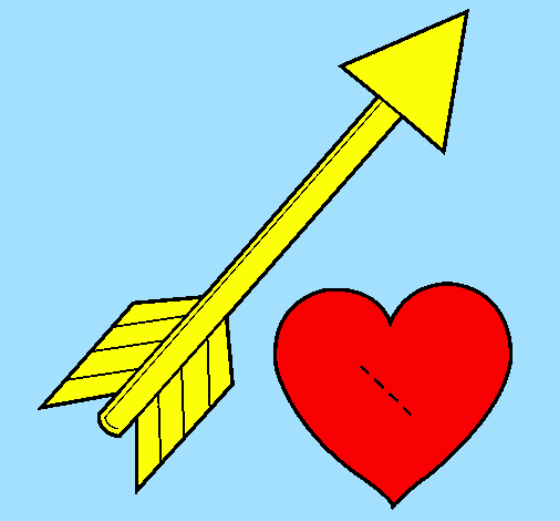 Coloring page Heart and arrow painted bymariana