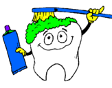 Coloring page Tooth cleaning itself painted byRyla